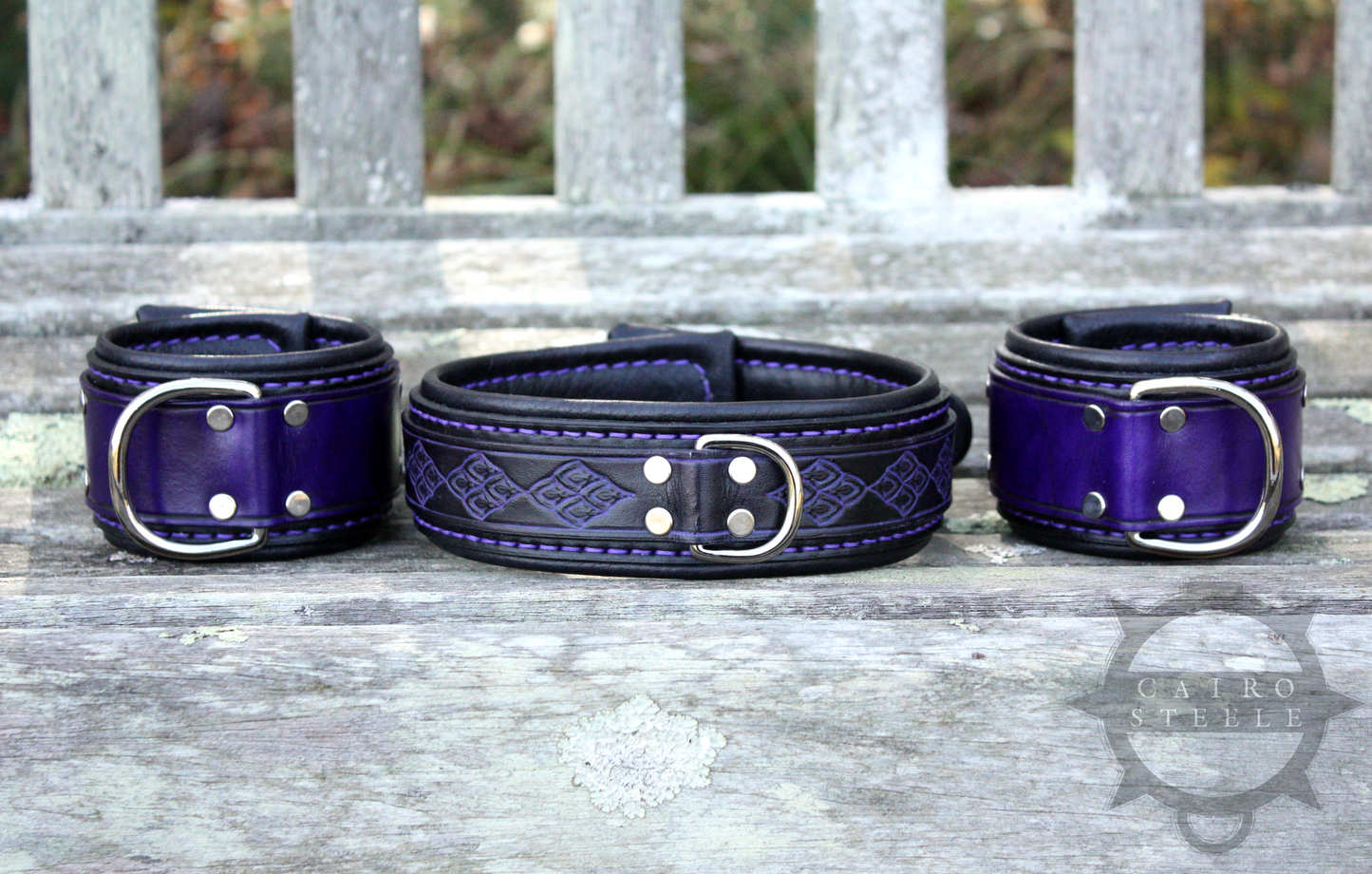 Black & Purple Dragonscale Collar & Cuffs [2024]