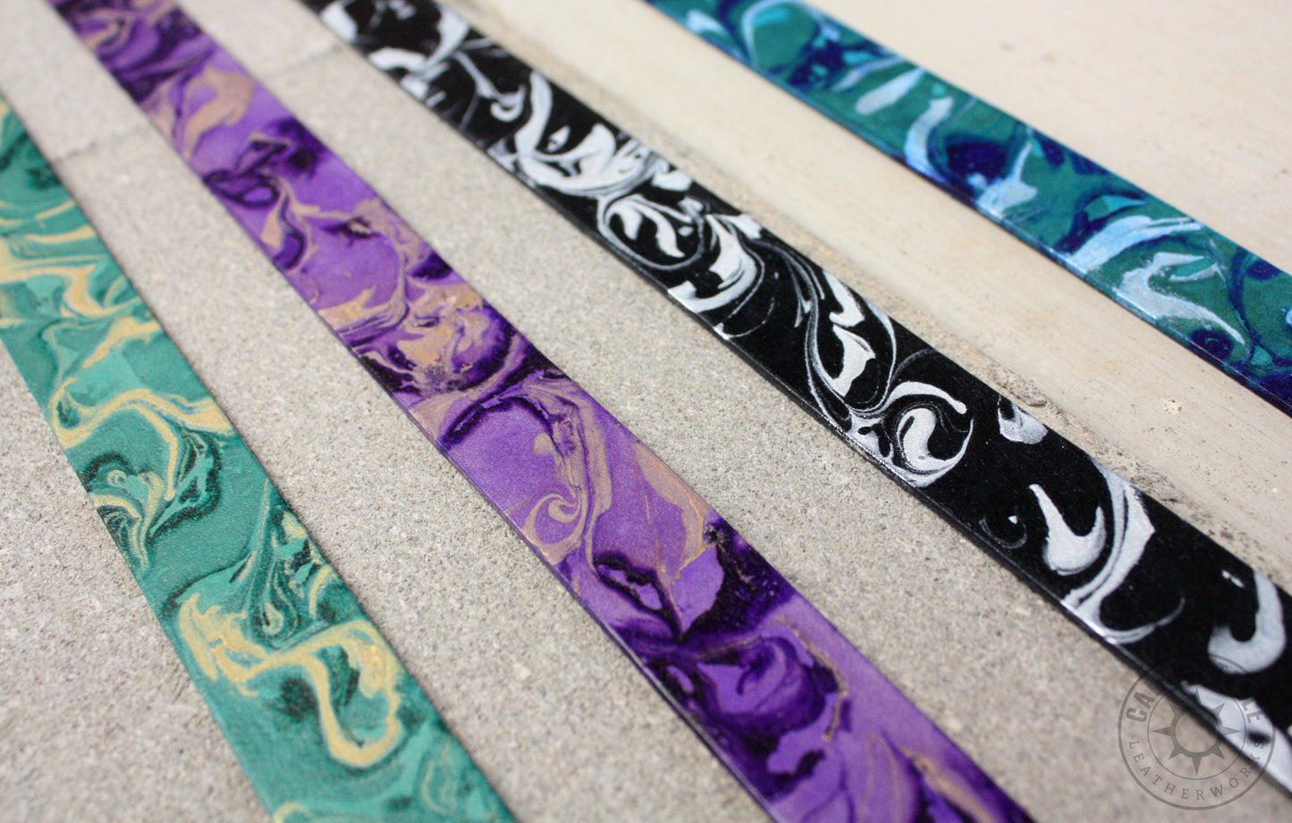 Metallic Marbled Leather Day Collars [Multiple Colors]