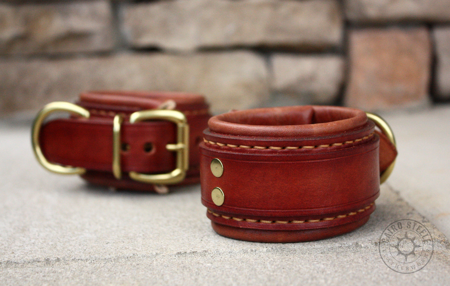 English Tan Leather Collar OR Cuffs