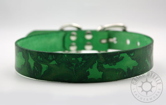 Marble Fade Day Collar: Green/Dark Green