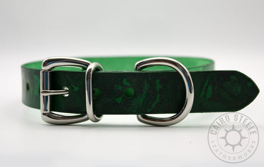 Marble Fade Day Collar: Green/Dark Green