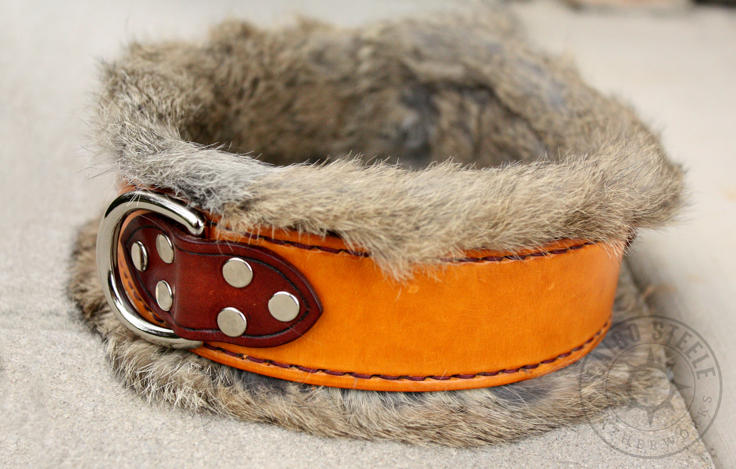 Saddle Tan Fur-Lined Collar