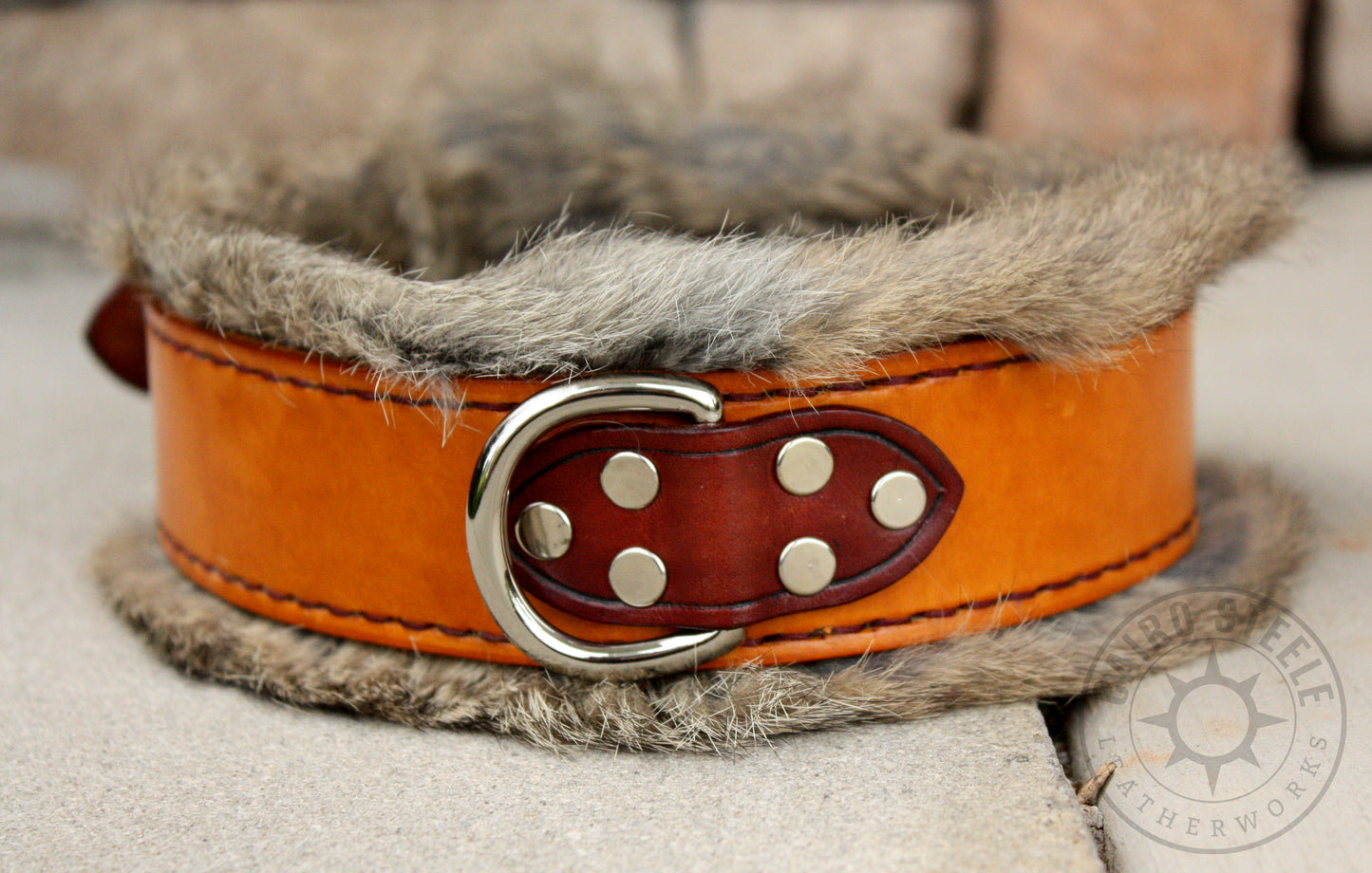 Saddle Tan Fur-Lined Collar
