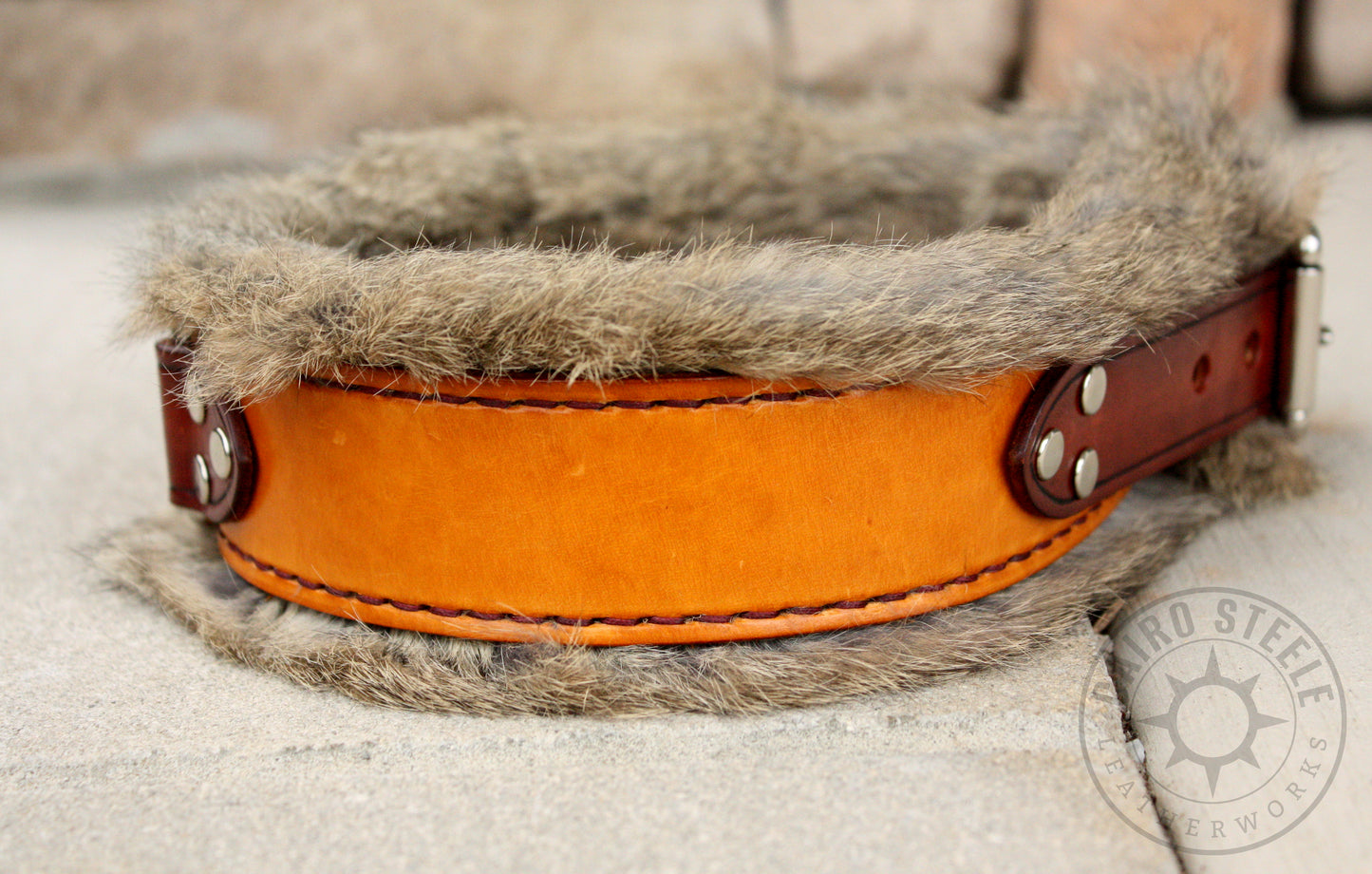 Saddle Tan Fur-Lined Collar