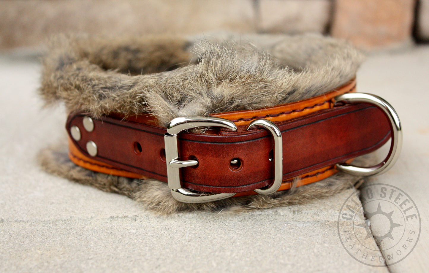 Saddle Tan Fur-Lined Collar