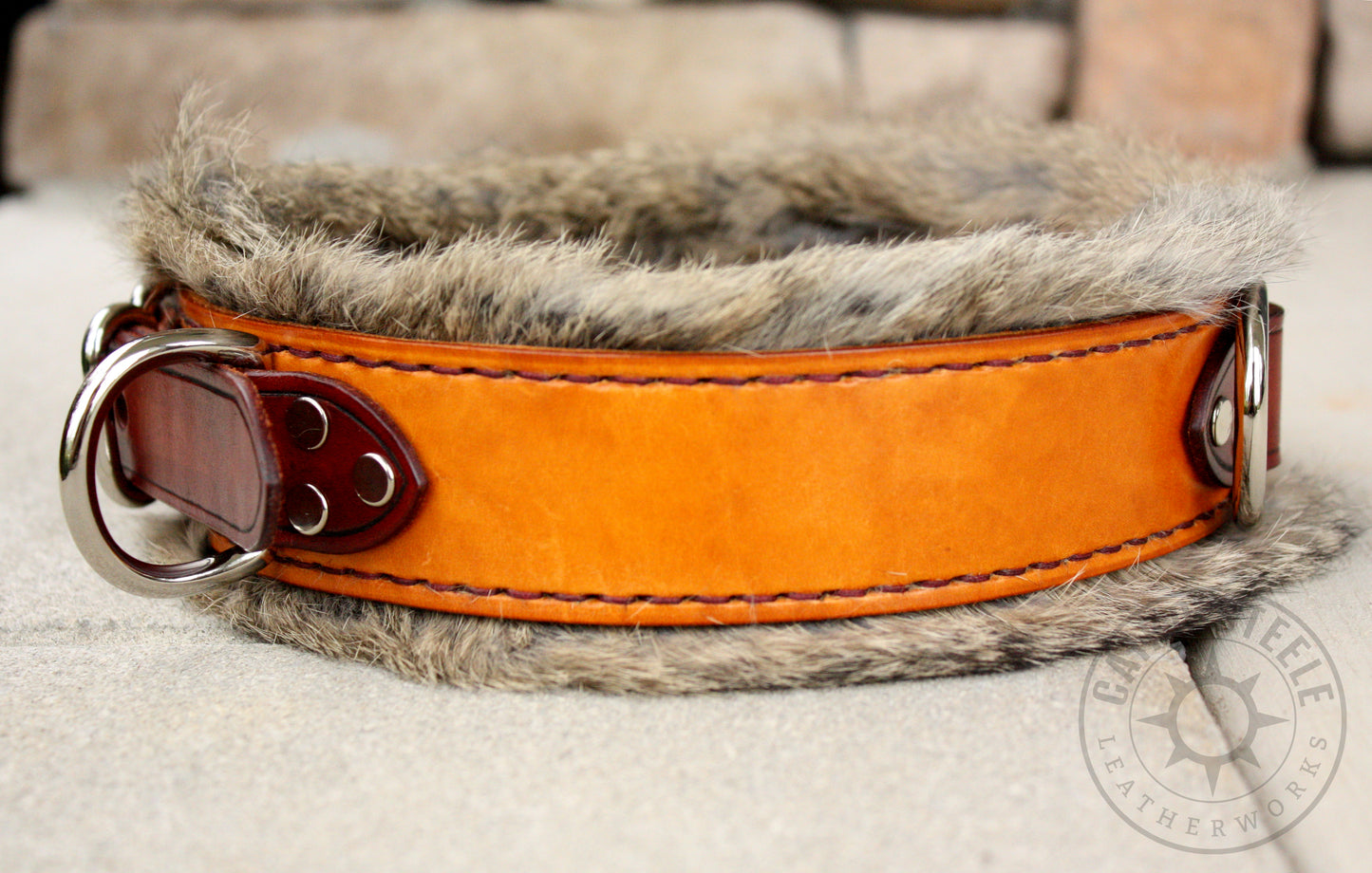 Saddle Tan Fur-Lined Collar