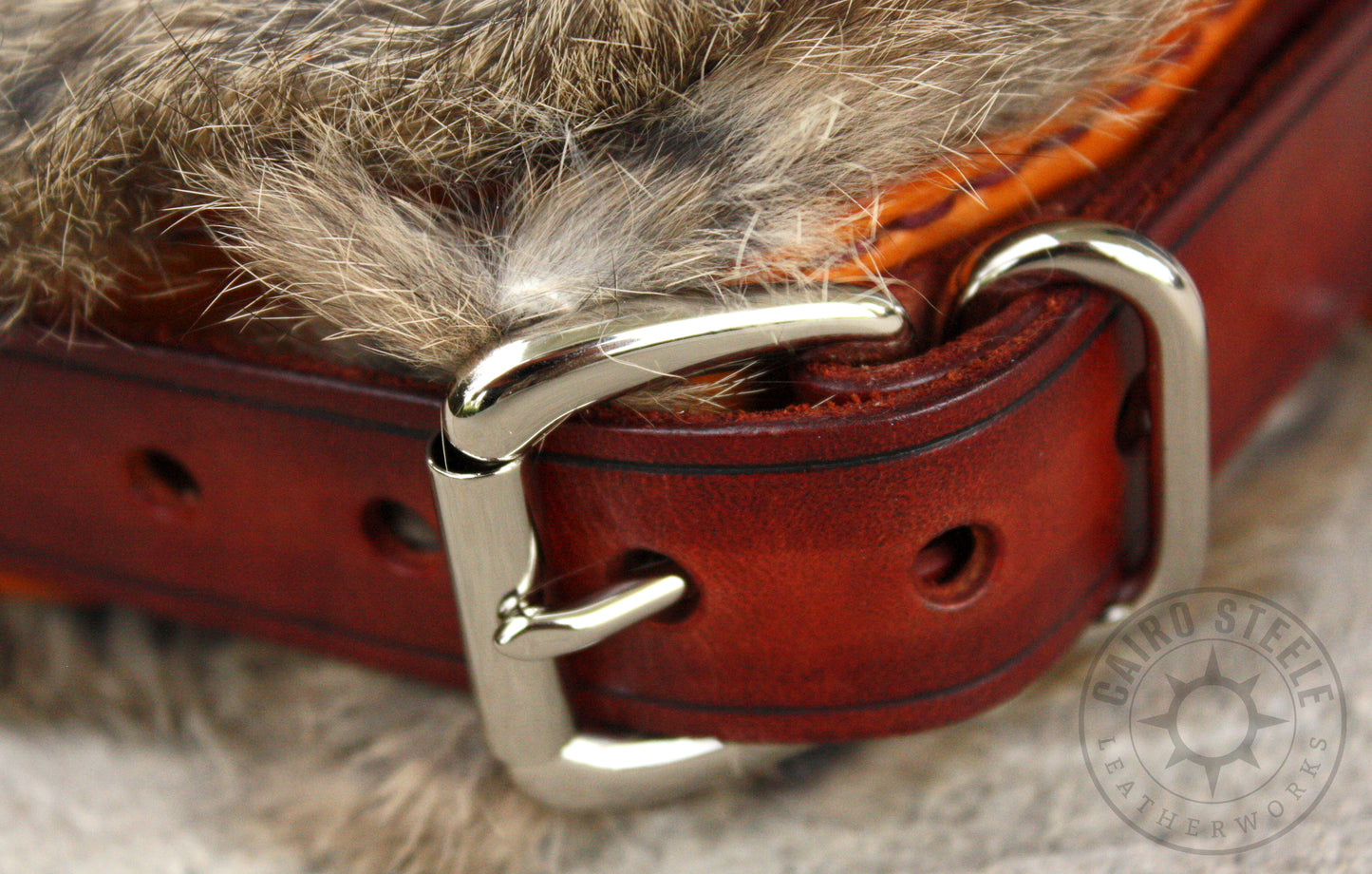 Saddle Tan Fur-Lined Collar