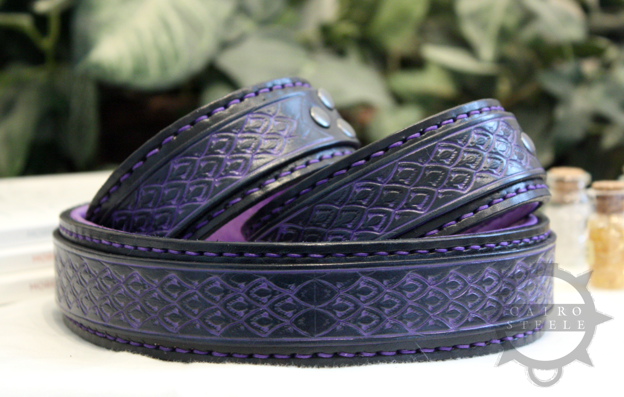 Black & Purple Dragonscale Collar & Cuffs [2024]
