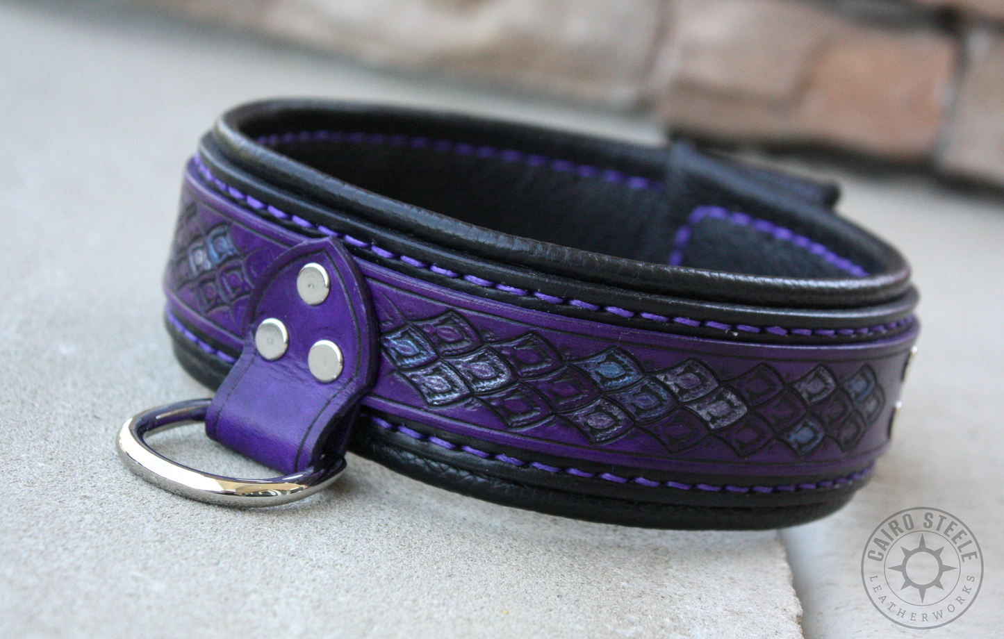 Purple & Black Dragonscale Collar & Leash [2025]
