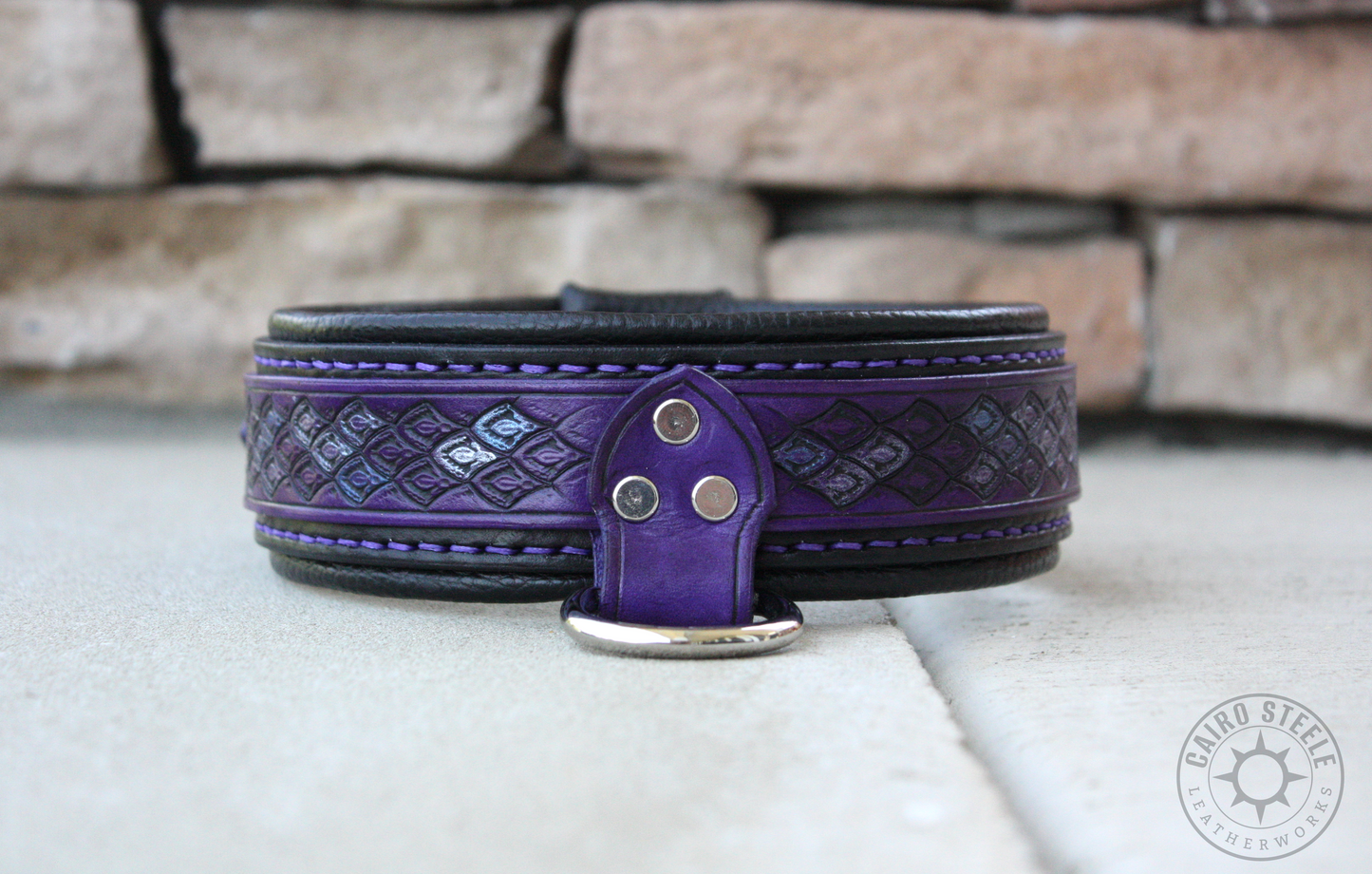 Purple & Black Dragonscale Collar & Leash [2025]