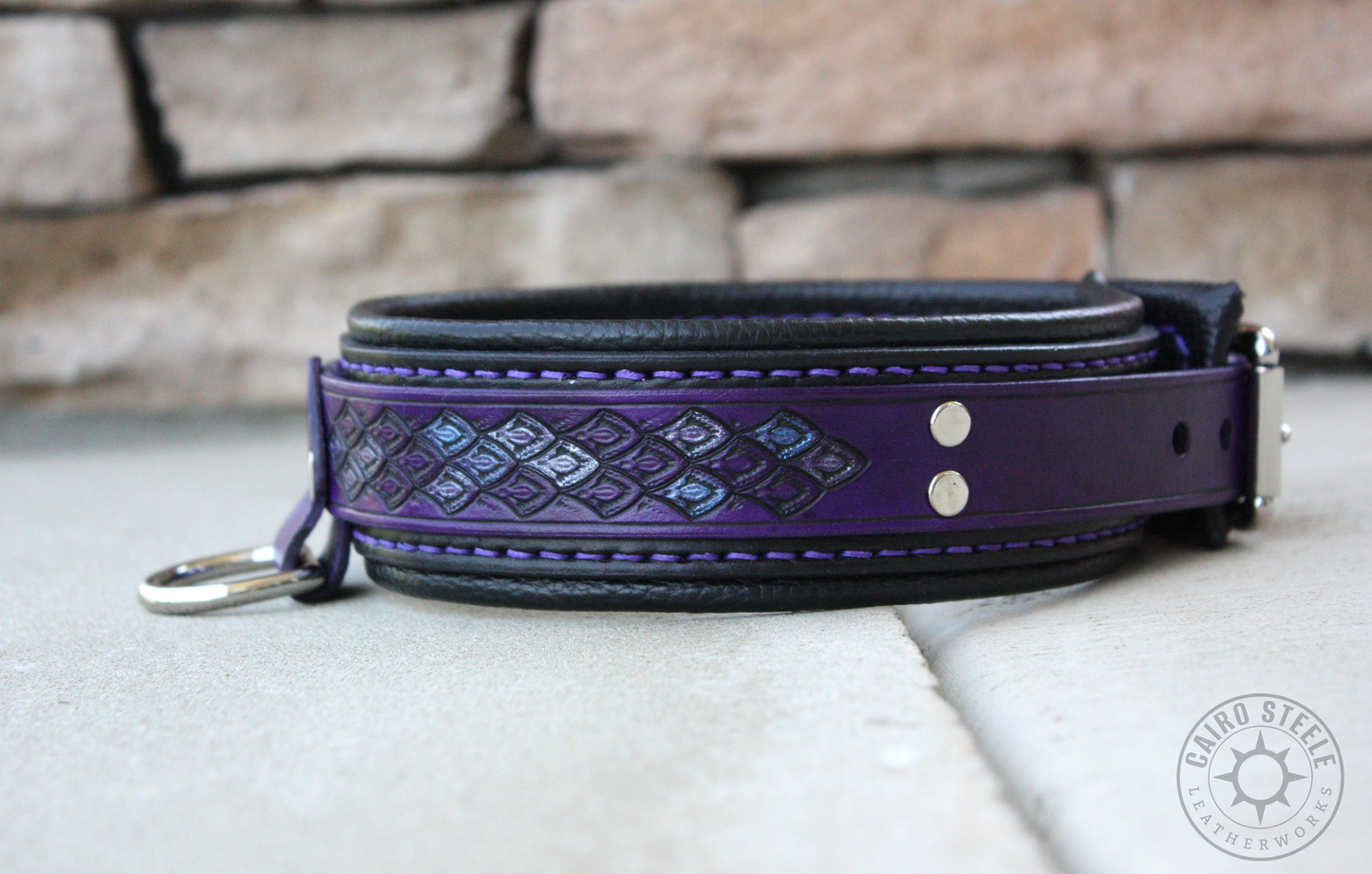 Purple & Black Dragonscale Collar & Leash [2025]