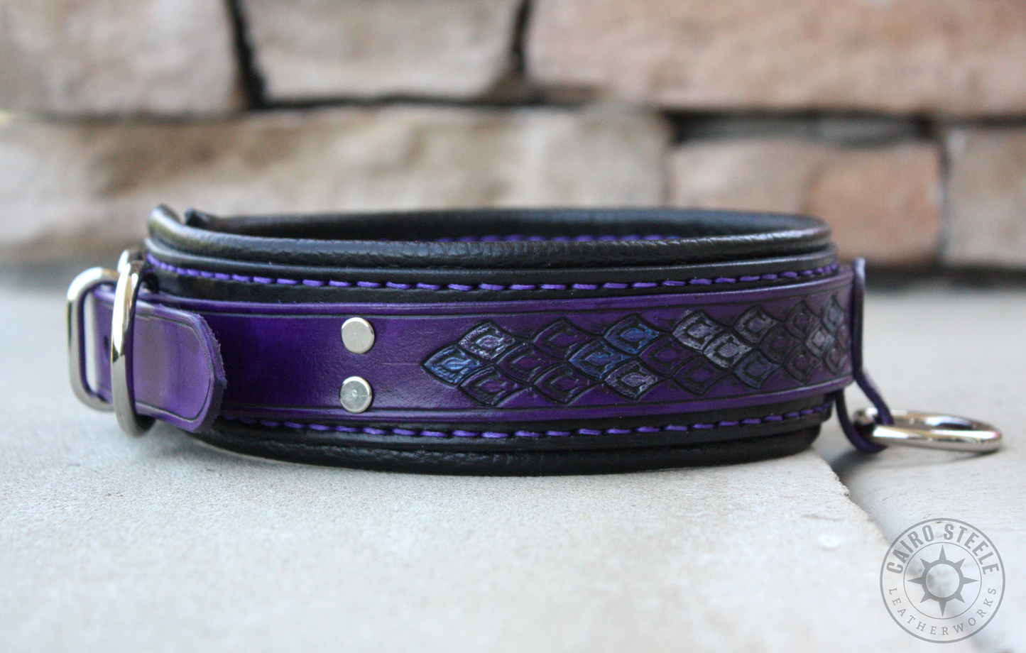 Purple & Black Dragonscale Collar & Leash [2025]