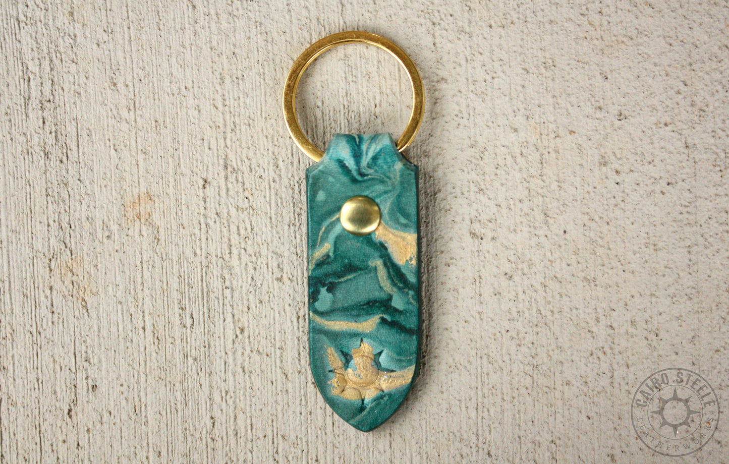Metallic Marbled Leather Keychains [Multiple Colors]