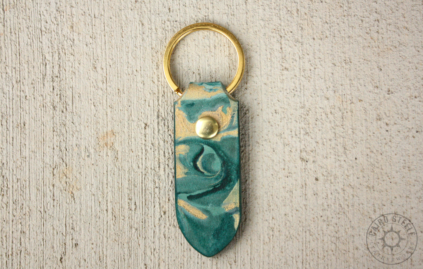 Metallic Marbled Leather Keychains [Multiple Colors]