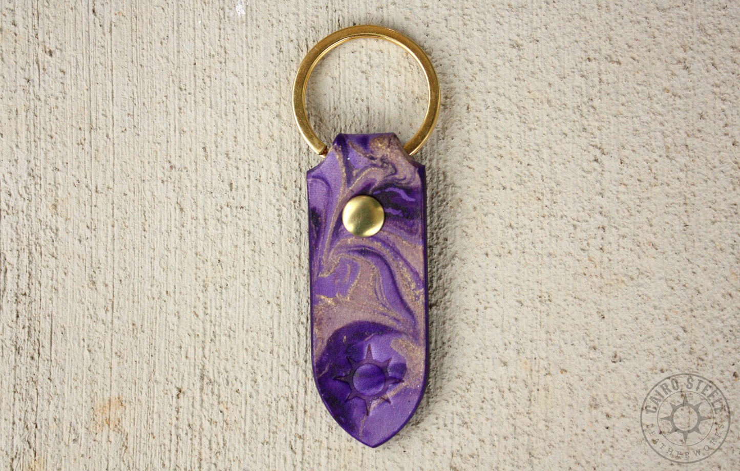 Metallic Marbled Leather Keychains [Multiple Colors]