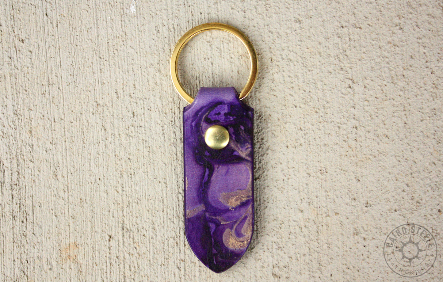 Metallic Marbled Leather Keychains [Multiple Colors]
