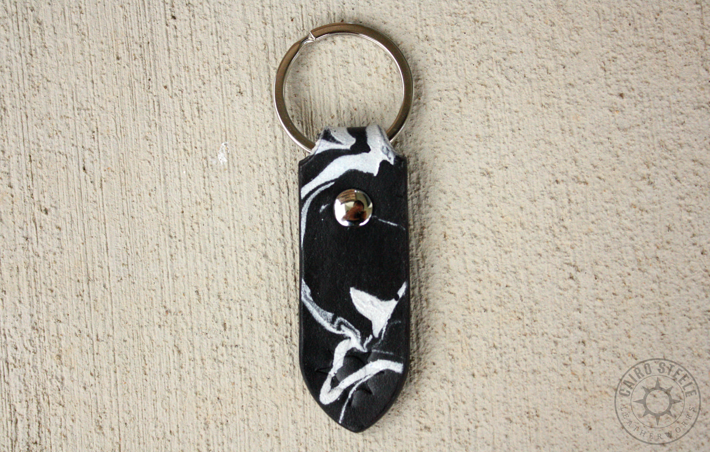 Metallic Marbled Leather Keychains [Multiple Colors]
