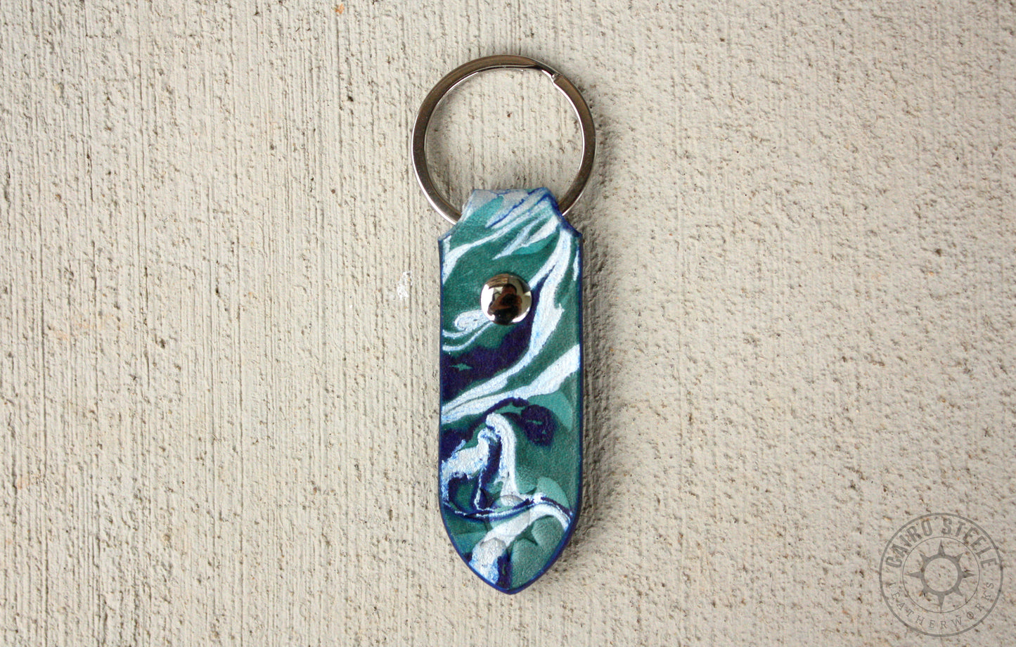 Metallic Marbled Leather Keychains [Multiple Colors]
