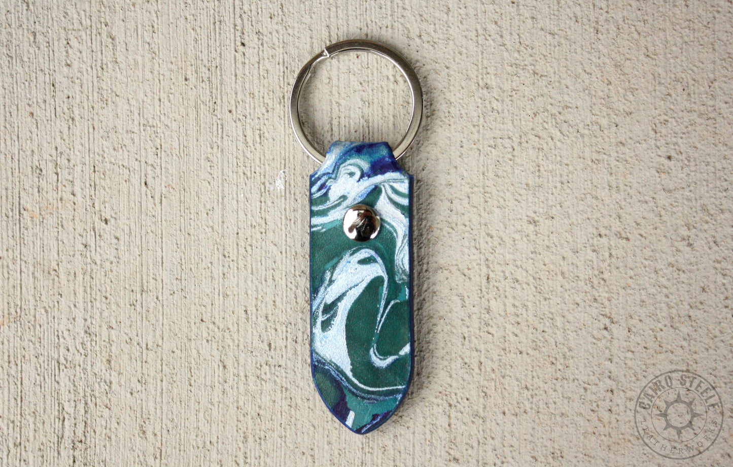 Metallic Marbled Leather Keychains [Multiple Colors]