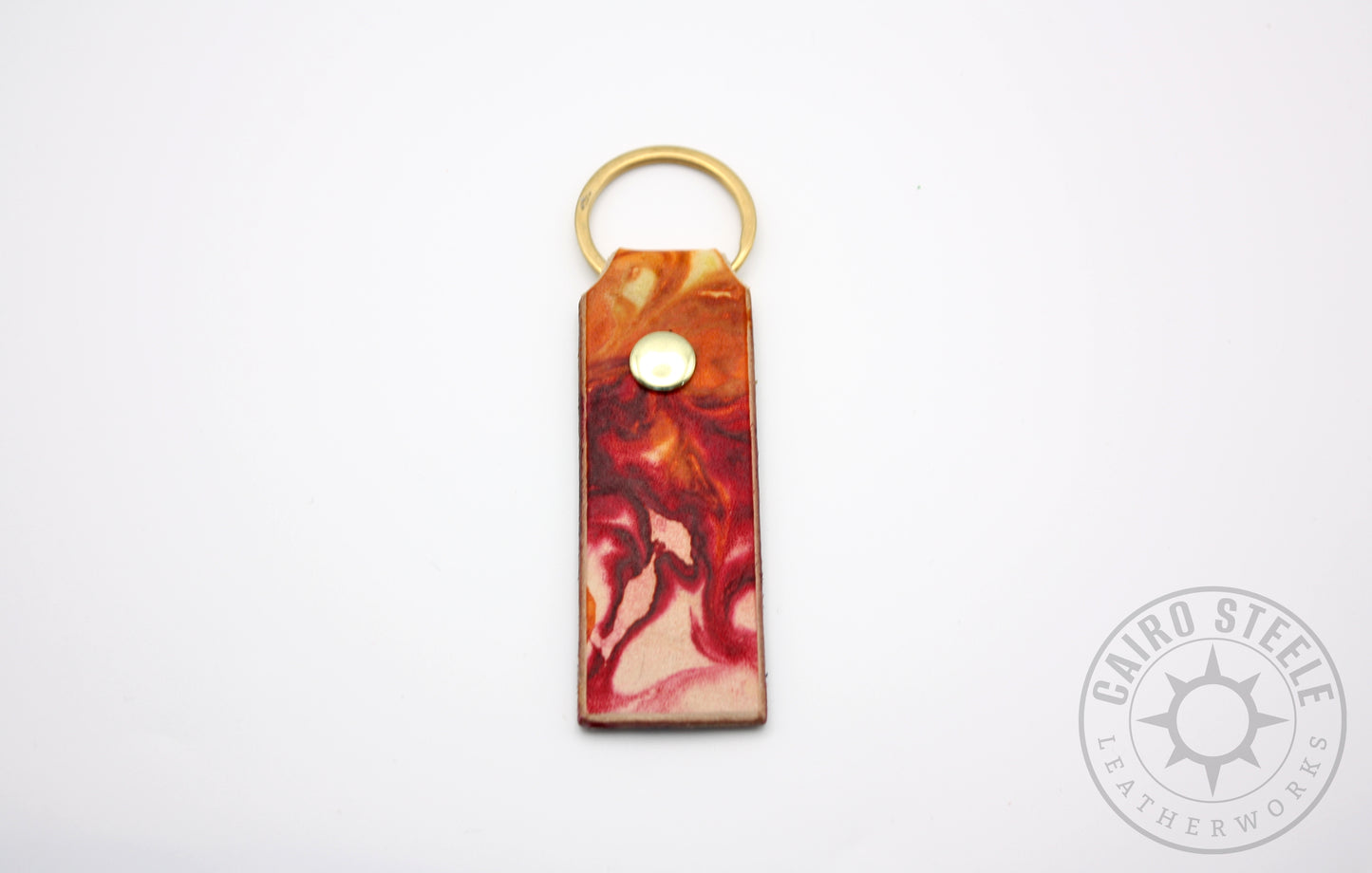 Rainbow Marbled Keychain