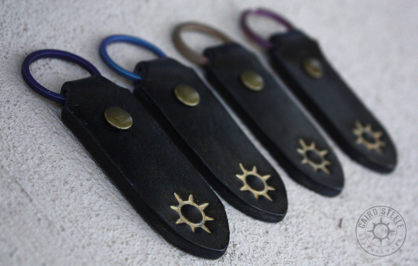 Black Leather Keychain [Multiple Options]