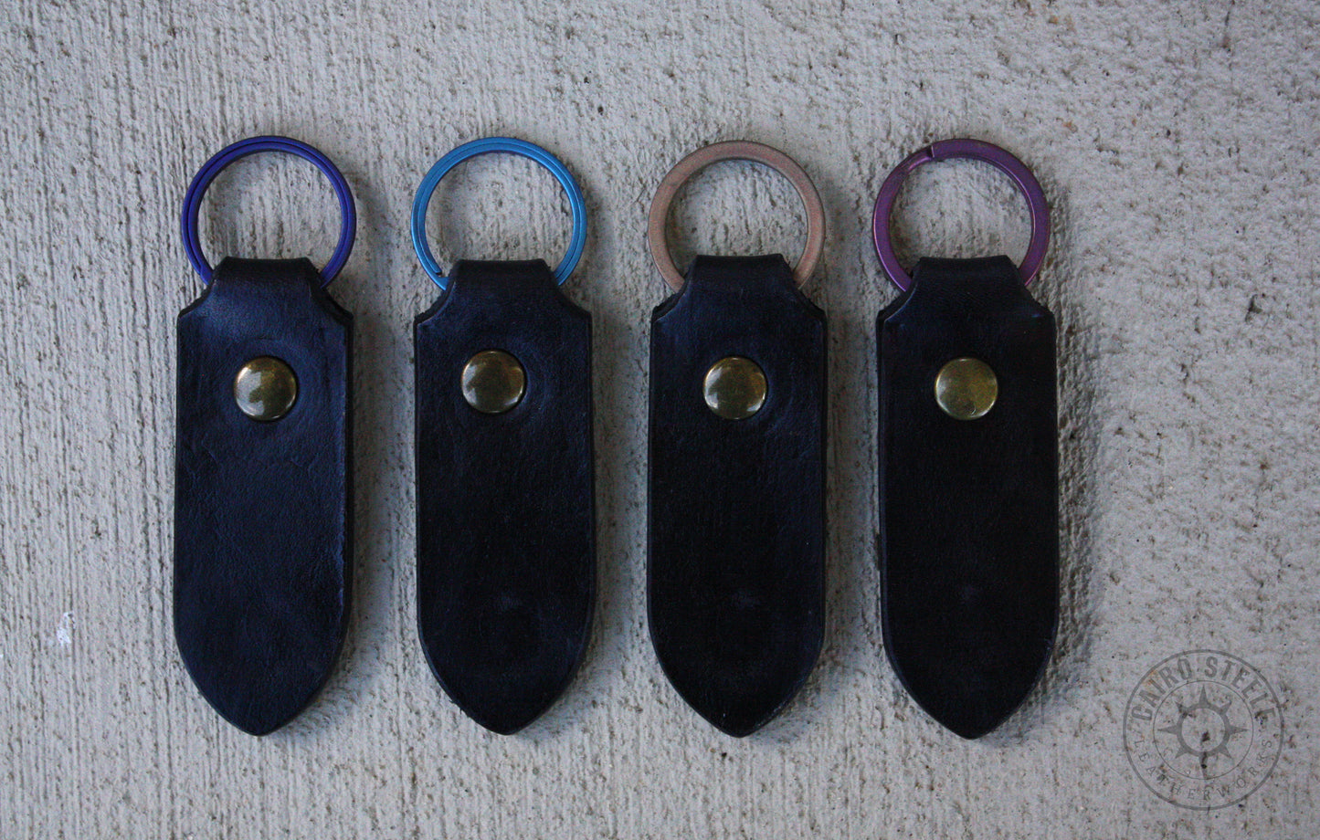 Black Leather Keychain [Multiple Options]