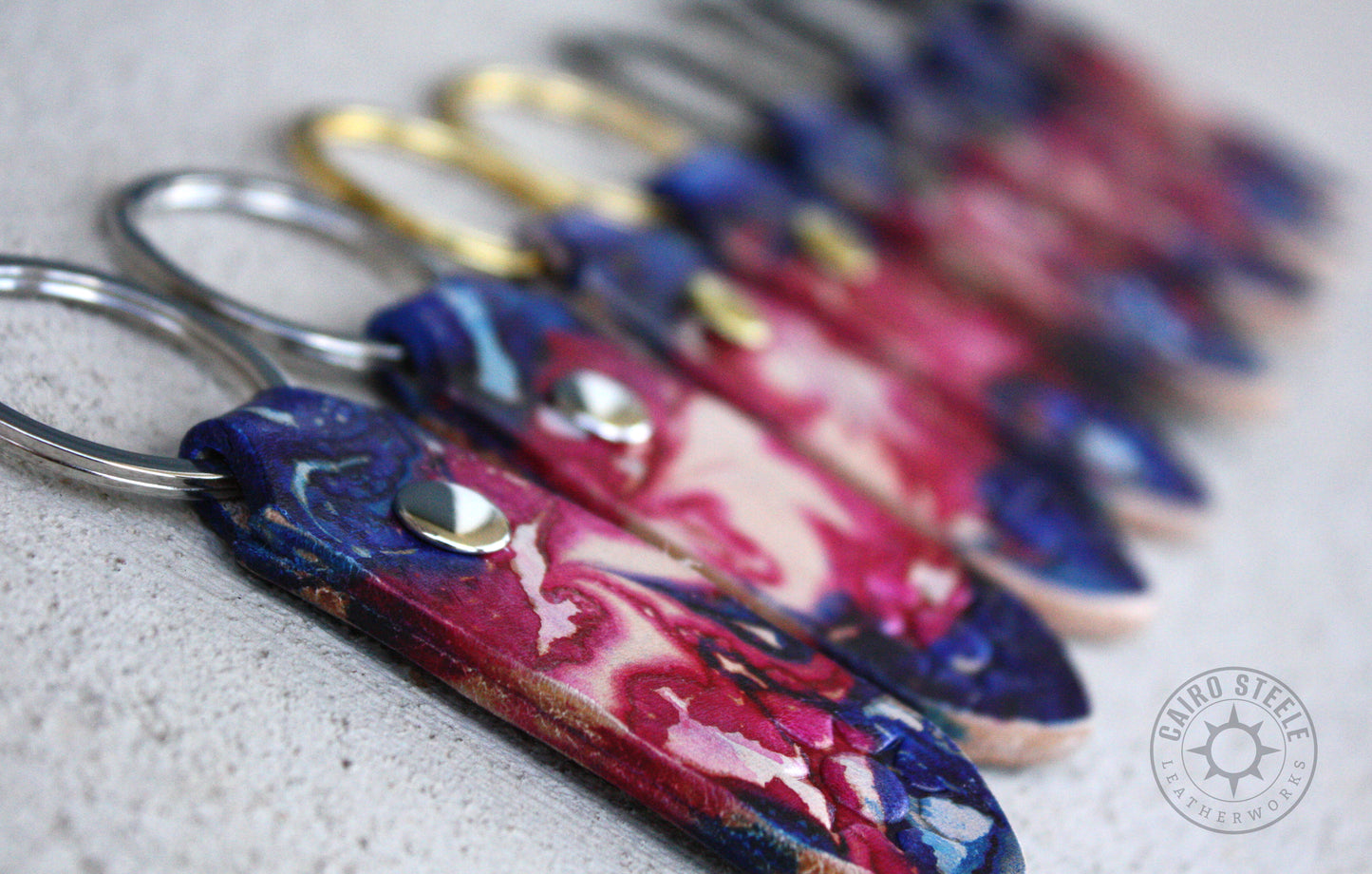 Jeweltone Transgender Marbled Leather Keychains [Multiple Options]