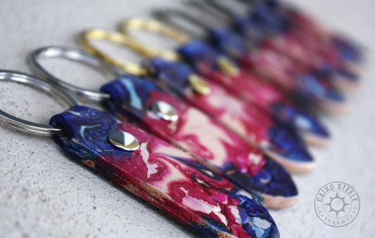 Jeweltone Transgender Marbled Leather Keychains [Multiple Options]