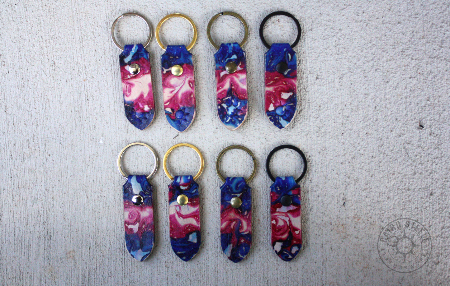 Jeweltone Transgender Marbled Leather Keychains [Multiple Options]