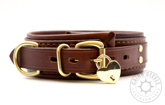 Brown & Gold Locking Collar