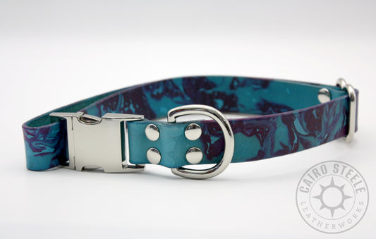 Cerulean & Purple Marbled Puppy Collar