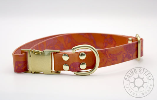 Coral & Pink Marbled Puppy Collar