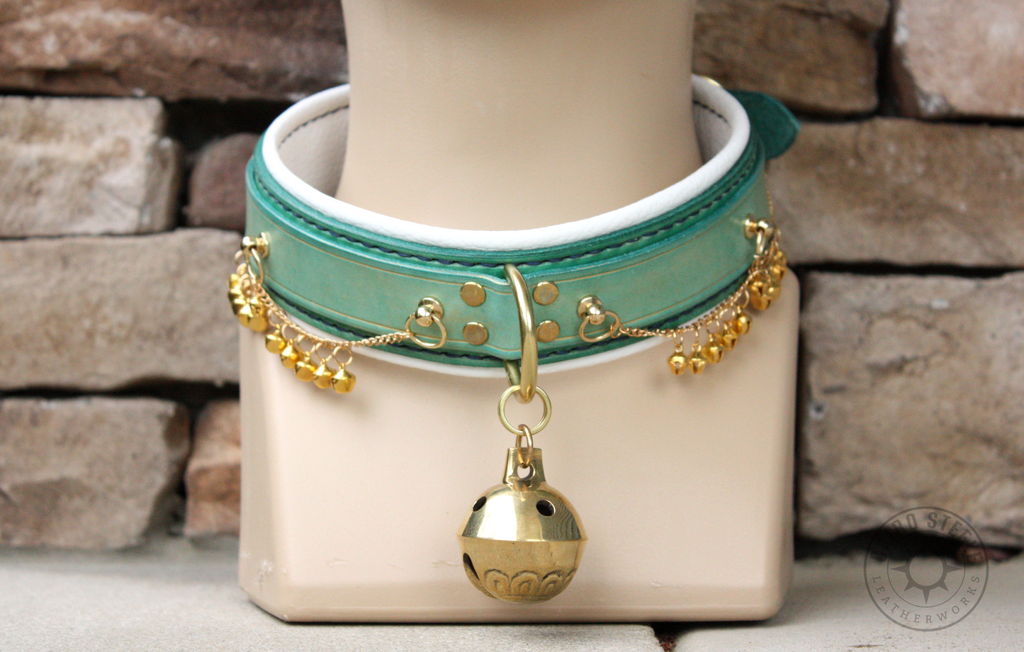 Teal & Brass Bells Collar & Cuff Set [2025]