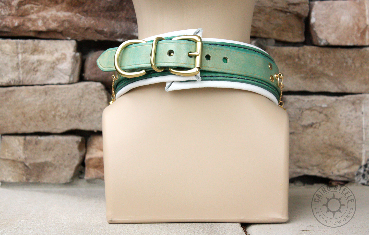 Teal & Brass Bells Collar & Cuff Set [2025]