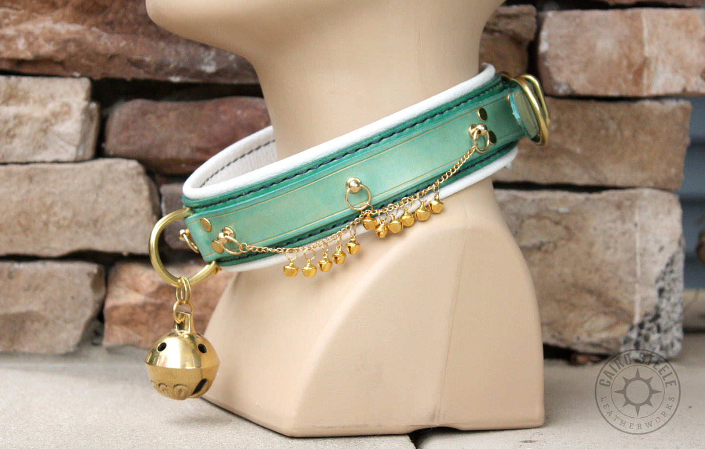 Teal & Brass Bells Collar & Cuff Set [2025]