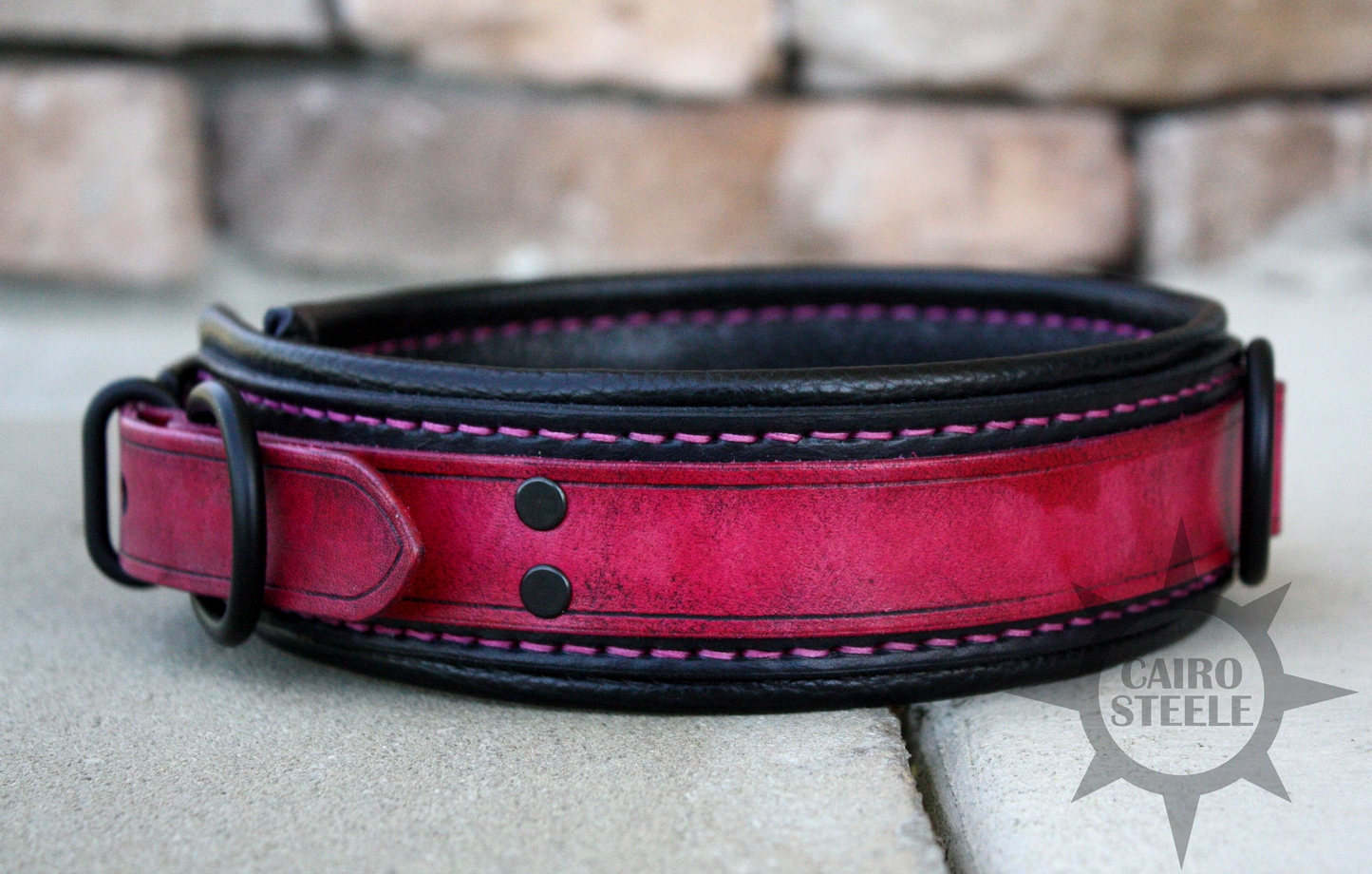 Neon Series Leather Collar: Pink