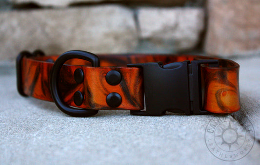 Orange & Black Marbled Puppy Collar