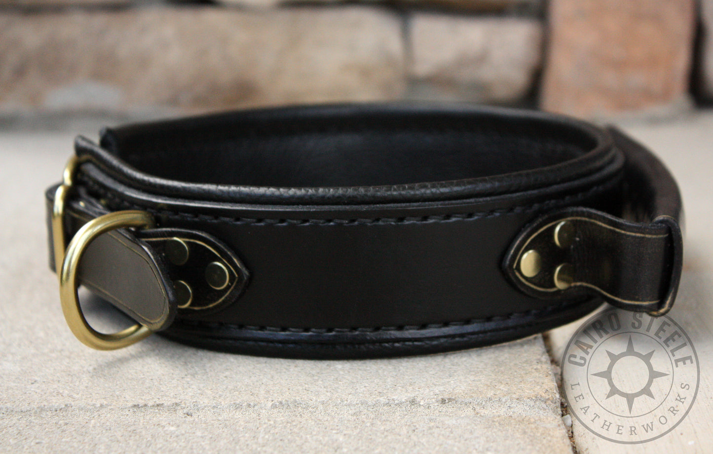 Black Leather Pull Collar