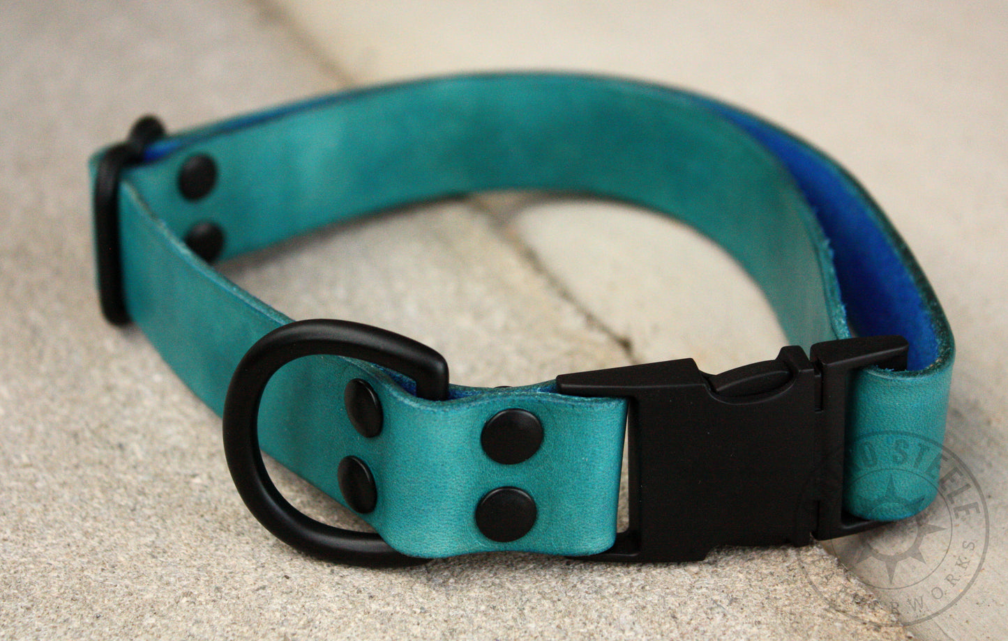 Aqua & Black Puppy Collar