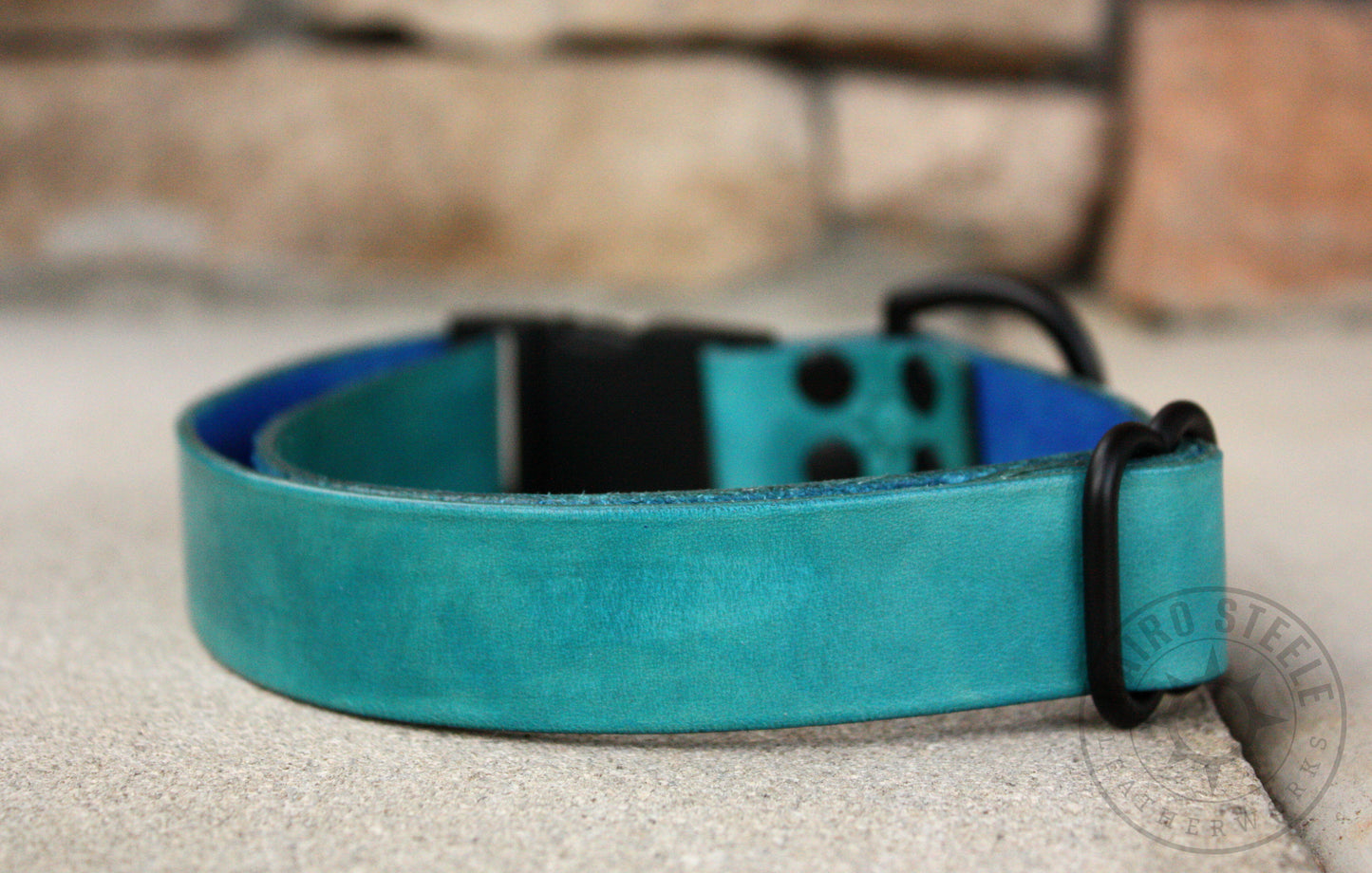 Aqua & Black Puppy Collar