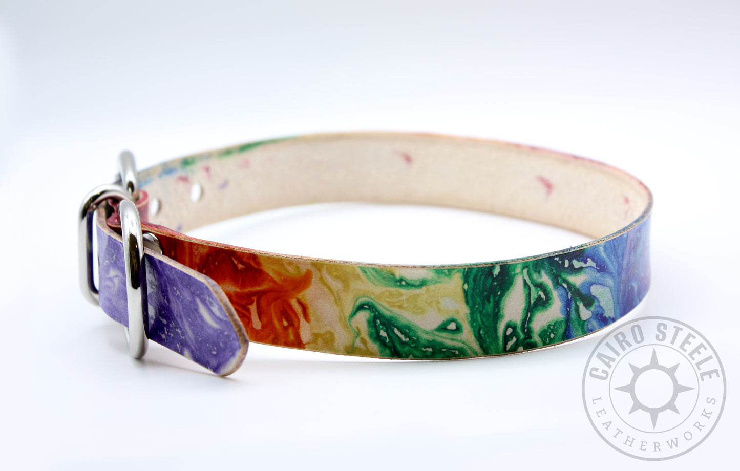 Made-To-Order: Rainbow Marbled Day Collar