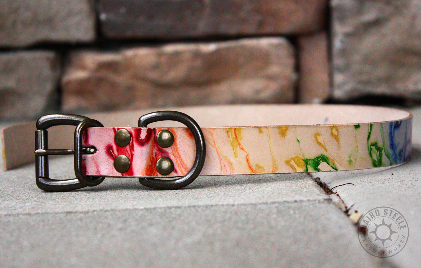 Leather Day Collars [Rainbow Marble]
