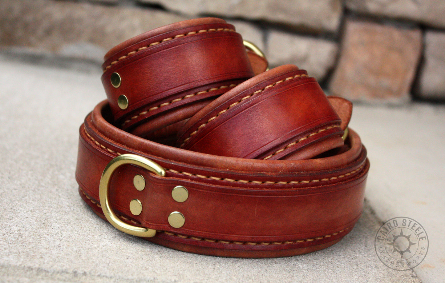 English Tan Leather Collar OR Cuffs