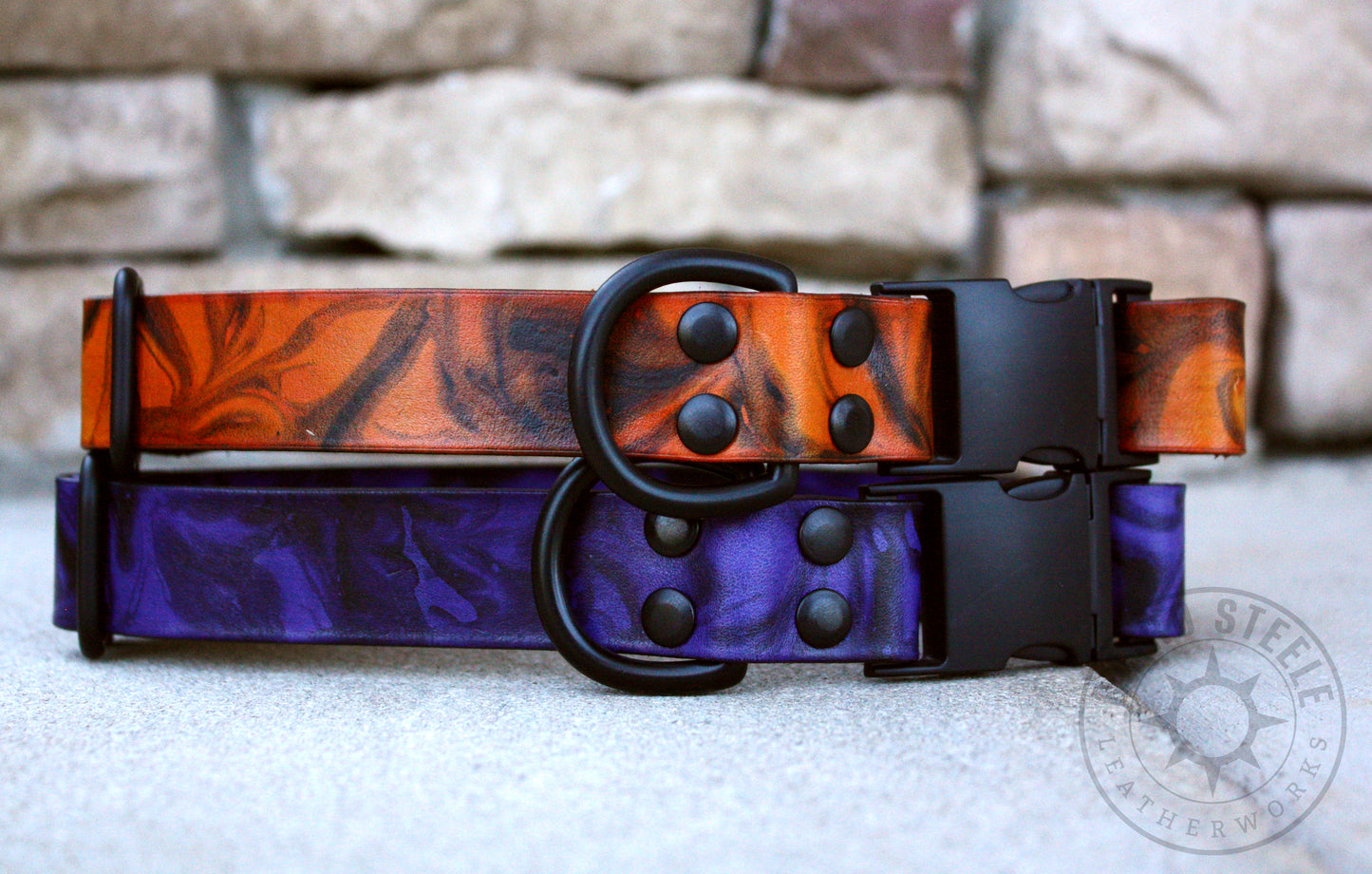 Violet & Black Marbled Puppy Collar