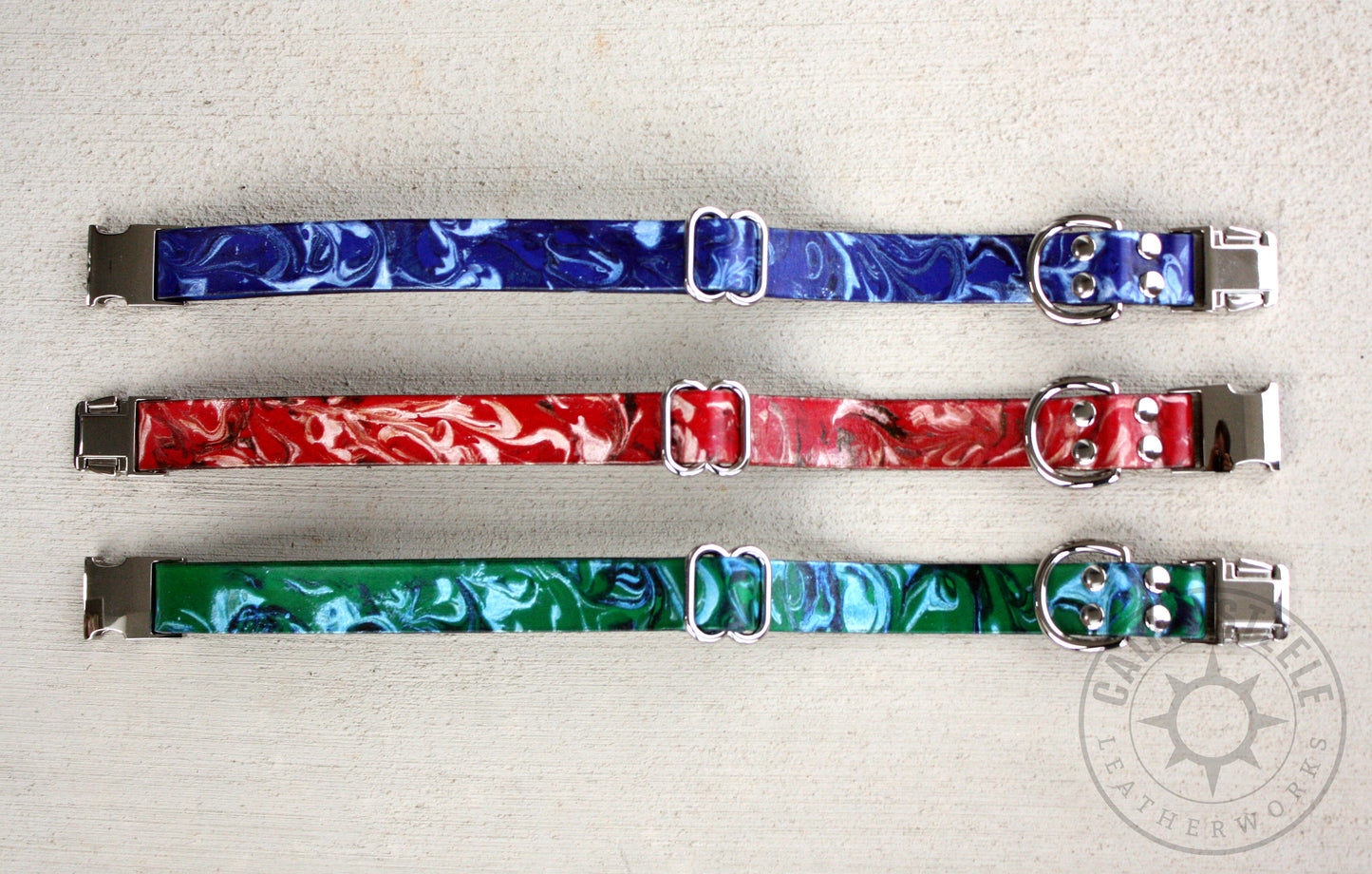 Blue & Silver Marbled Puppy Collar