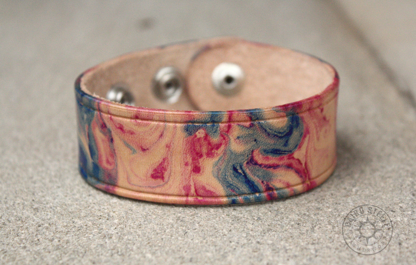 Leather Snap Bracelet [Transgender Marble]