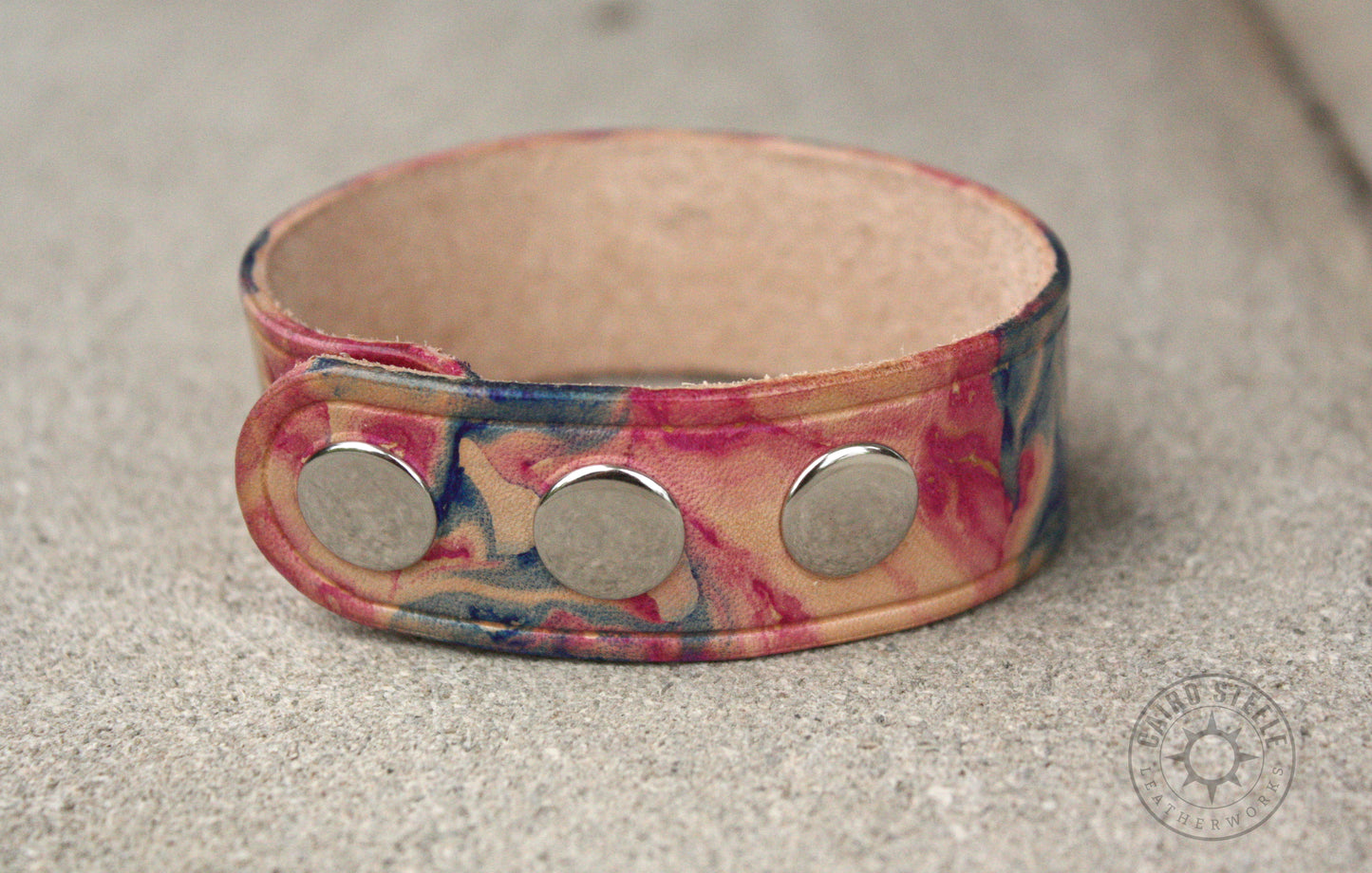 Leather Snap Bracelet [Transgender Marble]