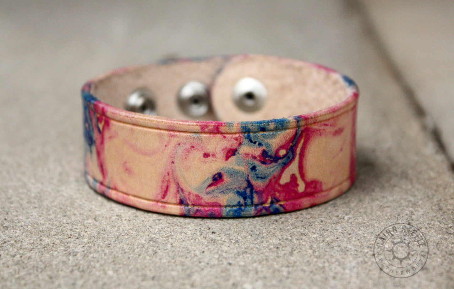 Leather Snap Bracelet [Transgender Marble]