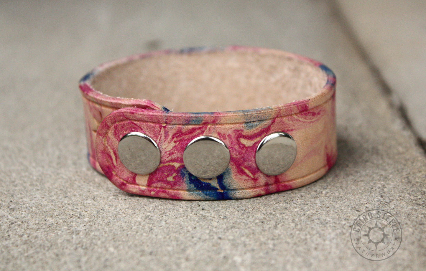 Leather Snap Bracelet [Transgender Marble]