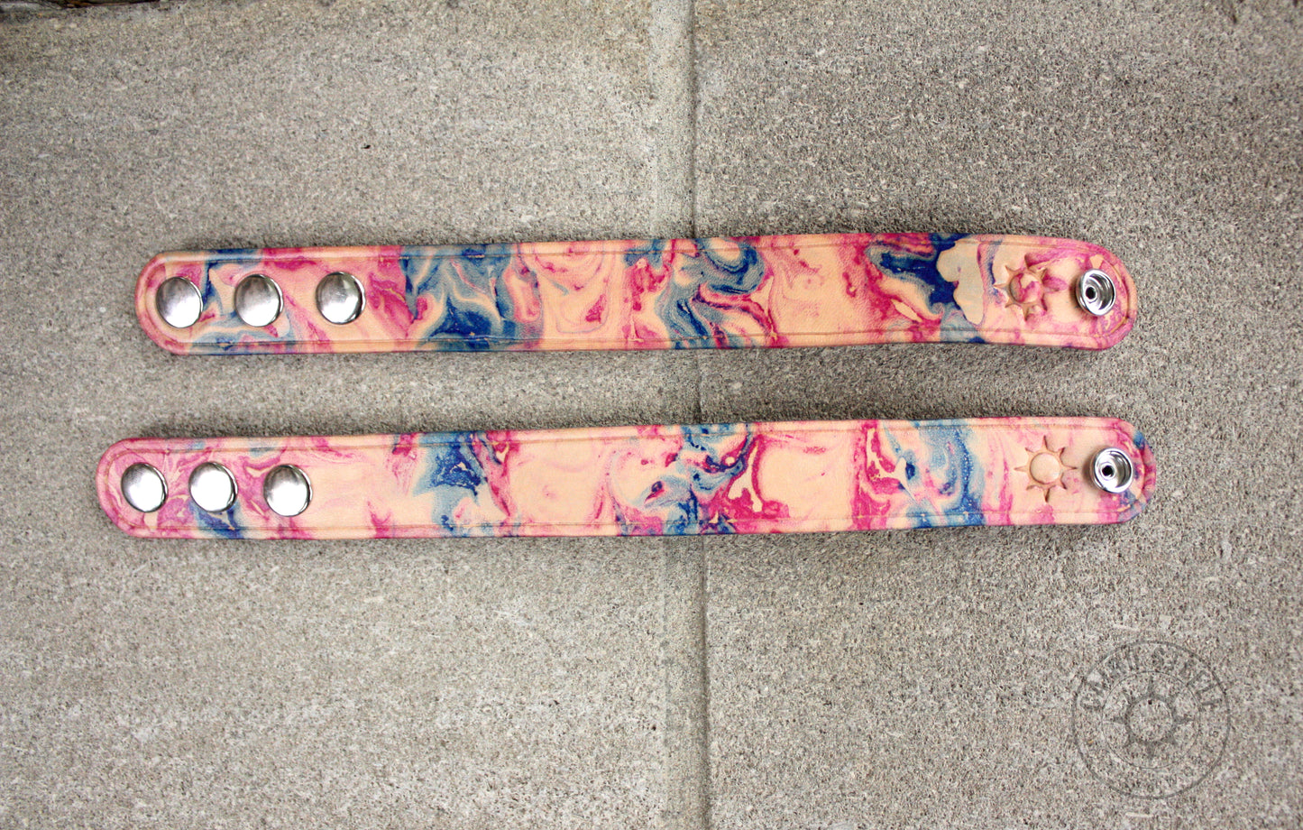Leather Snap Bracelet [Transgender Marble]